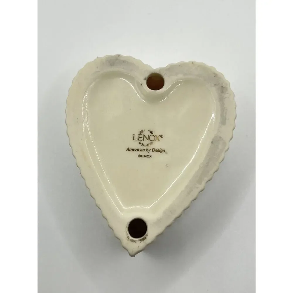 Lenox Heart Shaped Tea Light Votive Candleholder Porcelain & Gold Trimming